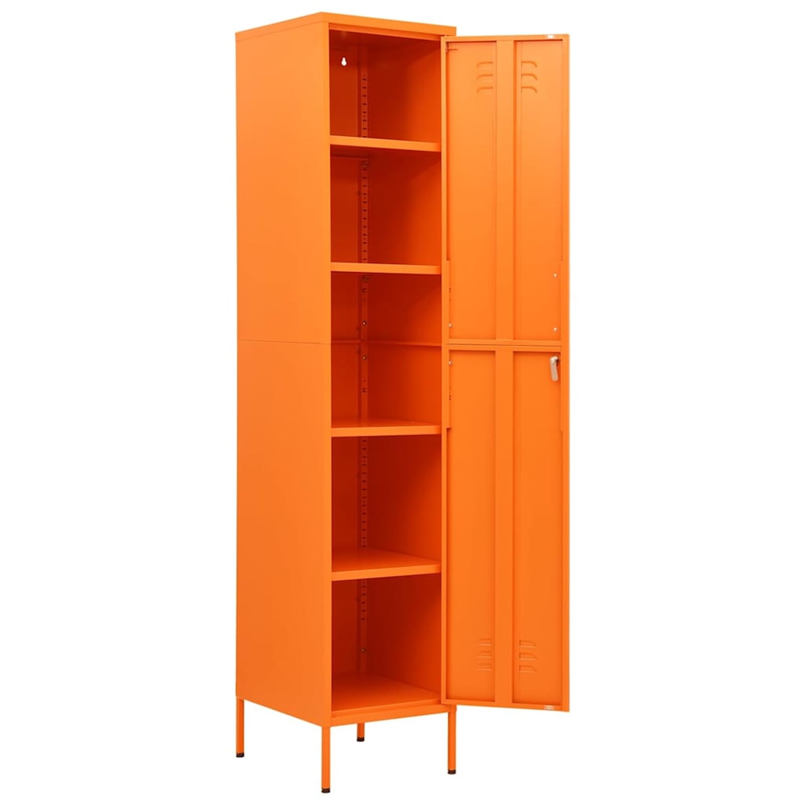 Tidyard Armadio in Acciaio Arancione 35x46x180 cm con 4 Ripiani Regolabili e Serratura per Ufficio e Casa 336255