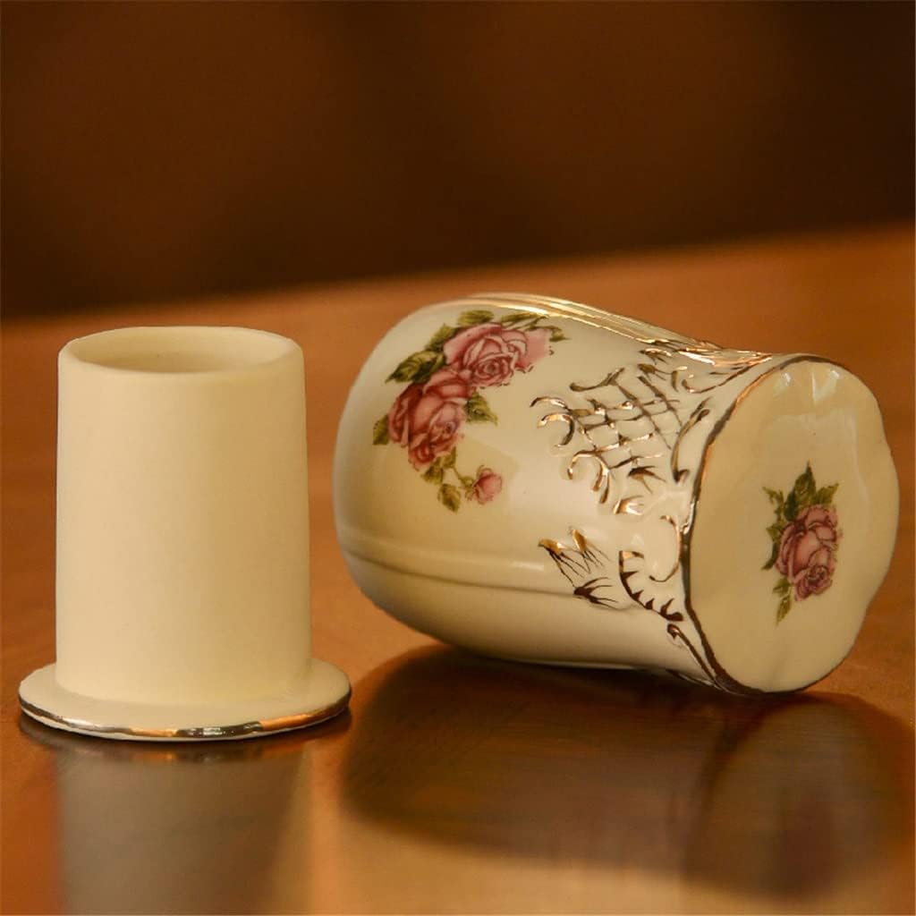 Toothpick Box Ceramic Toothpick Container Desktop Decoration Restaurant Toothpick Storage Bucket