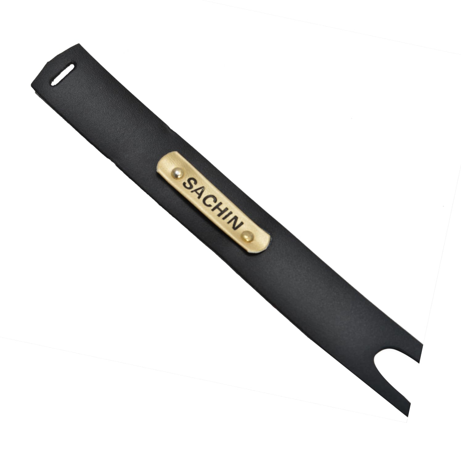 YOUR GIFT STUDIO Customized Leather Bookmark with Name | for Teacher, Student & Book Reader | Personalized Leather Book Mark with Name (Black)