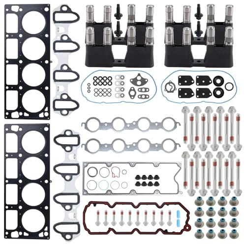 MUCO AFM DOD Lifters Kit Replacement with 5.3 Head Gasket Bolts Fit for Chevy Silverado 1500 Suburban Tahoe GMC SierraYukon 5.3L V8 Engines 2007 08 09 10 11 12 2013