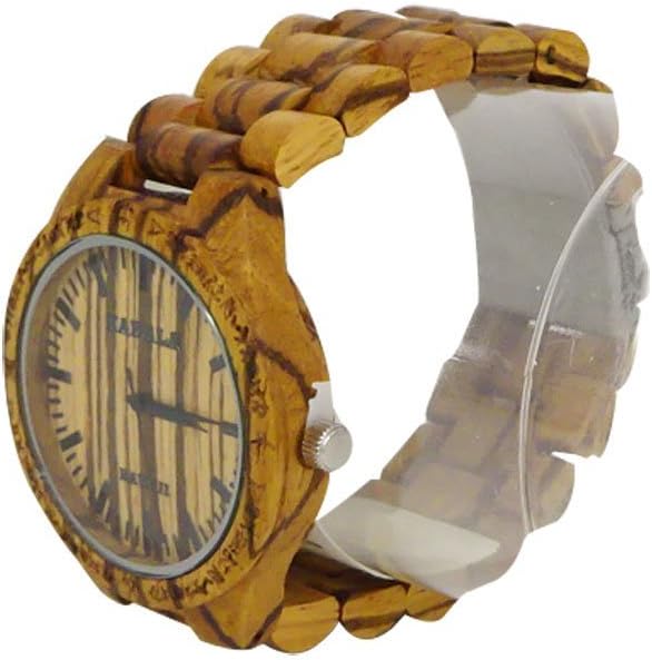 Handmade Hawaiian Style Quartz Wooden Watch Made with Natural Zebra Wood - Kahala Brand #22