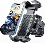 Support de téléphone à vélo, [Sécurité Grip] Mont de téléphone de moto, support de téléphone pour barre de scooter de vélo, (sans outil) pour vélo extérieur & Urban Commute, Compatible avec iPhone & 4.7"-6.9" Téléphone portable