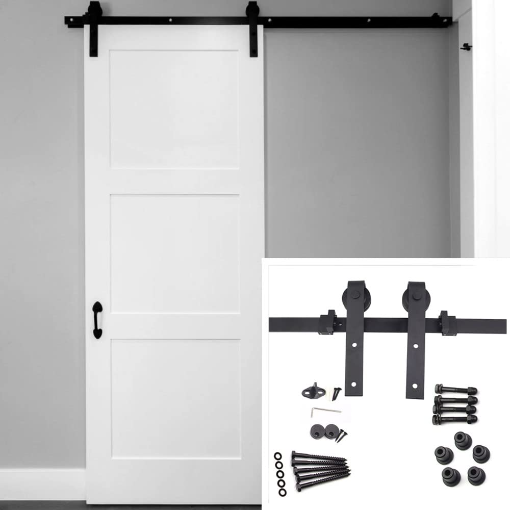 Sonnewelt Herraje para puerta corredera de 152 cm (5 pies), guía para puerta corredera, sistema de puerta corredera, herrajes para puerta corredera, sistema de puertas correderas hasta 150 kg