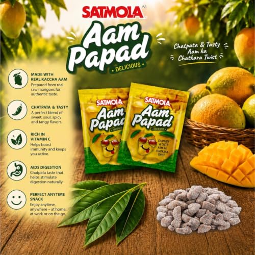 Image of SATMOLA Fruit Balls Candy & Aam Papad, Pack of 2
