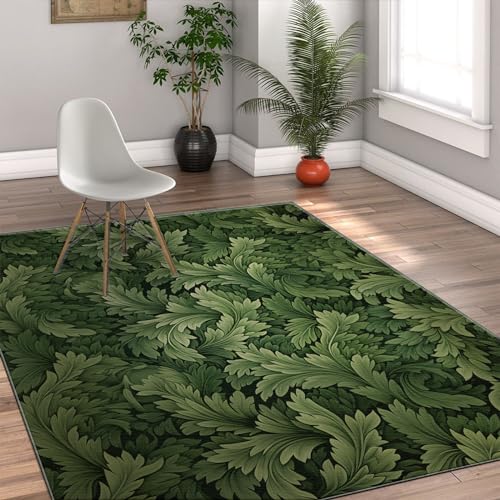 Tapis antidérapant William Morris vert stretch pour sécuriser la salle - 4
