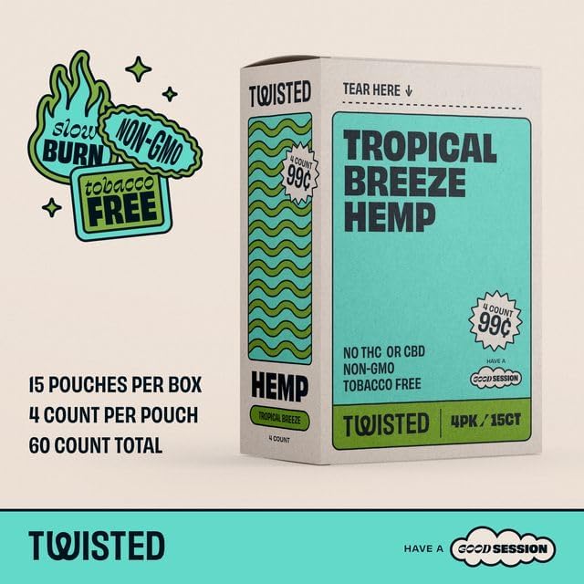 Miniatura 9 de Paquete de 15 Twisted Hemp Wrap Tropical Breeze 4 hojas por paquete