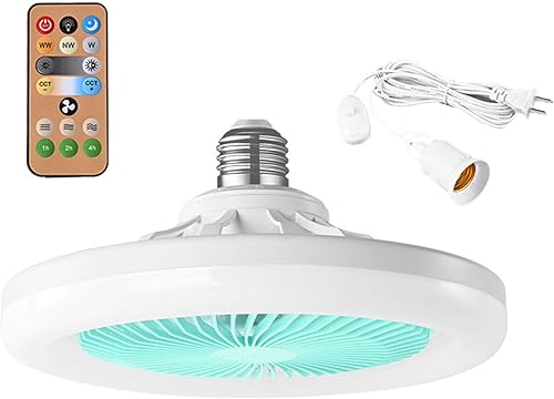 Ventilador de techo con control remoto 30 W E27 luz LED universal inteligente sala dormitorio candelabrosRefrigeración Suministros
