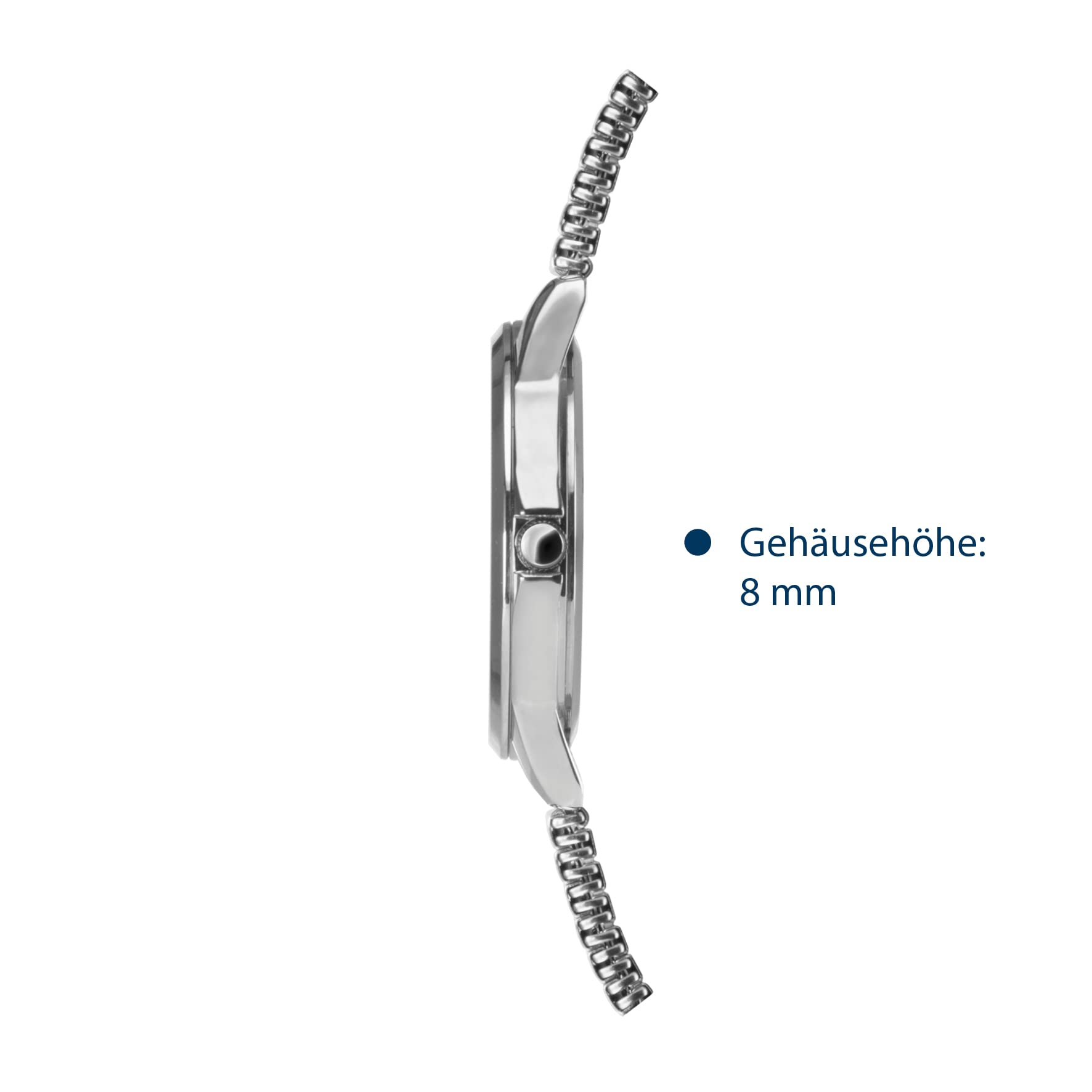 Atrium Damen-Armbanduhr Analog Quarz Edelstahl 5 bar Leuchtzeiger Flexband Silber A13-50