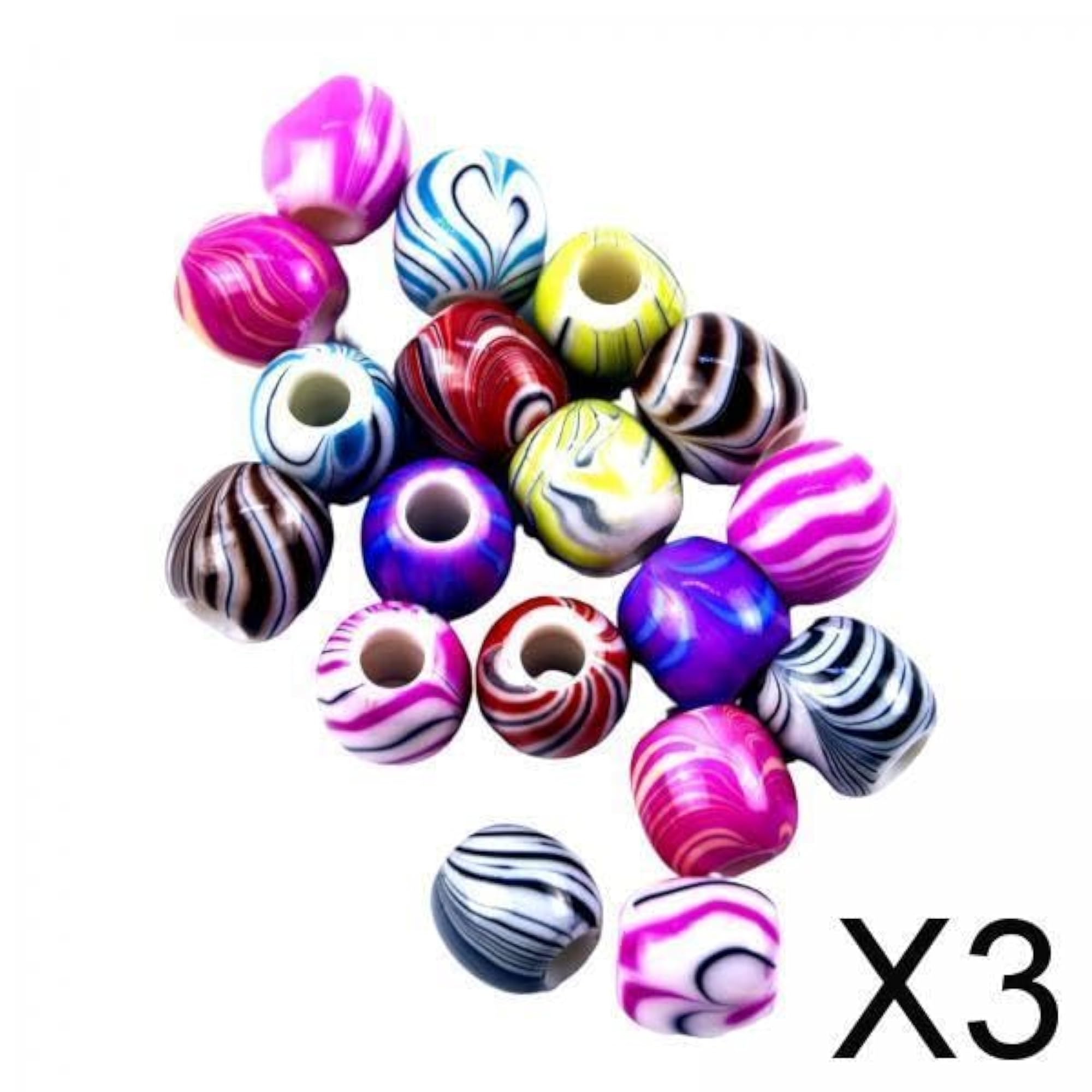 3X Hair Braid Bead Decorations for Fashionable Hair Styling