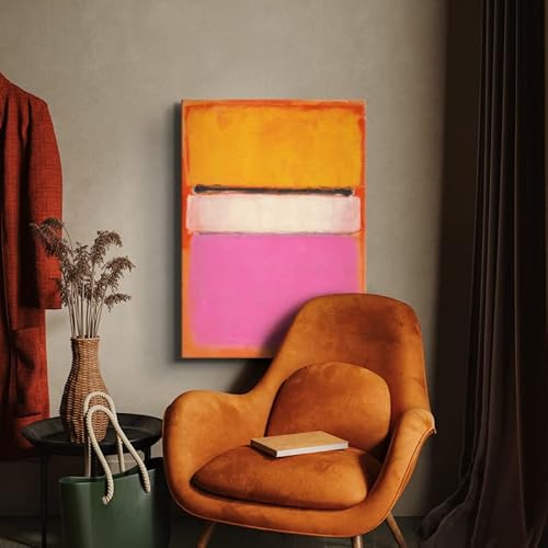 Canvasway - Mark Rothko White Center Canvas Prints Wall Art Modern Art Expressionism Painting Picture On Canvas Minimalist Artwork For Home Decorations And Gifts (12"X16"X0.75") #TOP2