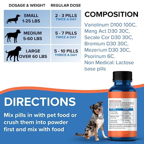 Demodectic Mange Relief for Dogs - All Natural Healthy Coat and Itch Relief for Puppy Mange, Canine Scabies and Walking Dandruff on Skin Pills