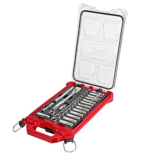 Milwaukee 48-22-9482 32-Piece Metric 3/8 in. Mechanics Ratchet and Socket Set with PACKOUT Case