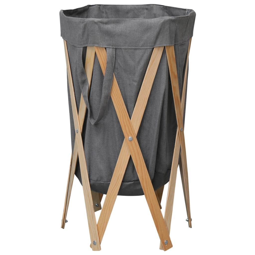 Panier à linge en bois moderne gris idéal pour organiser les vêtements de la famille