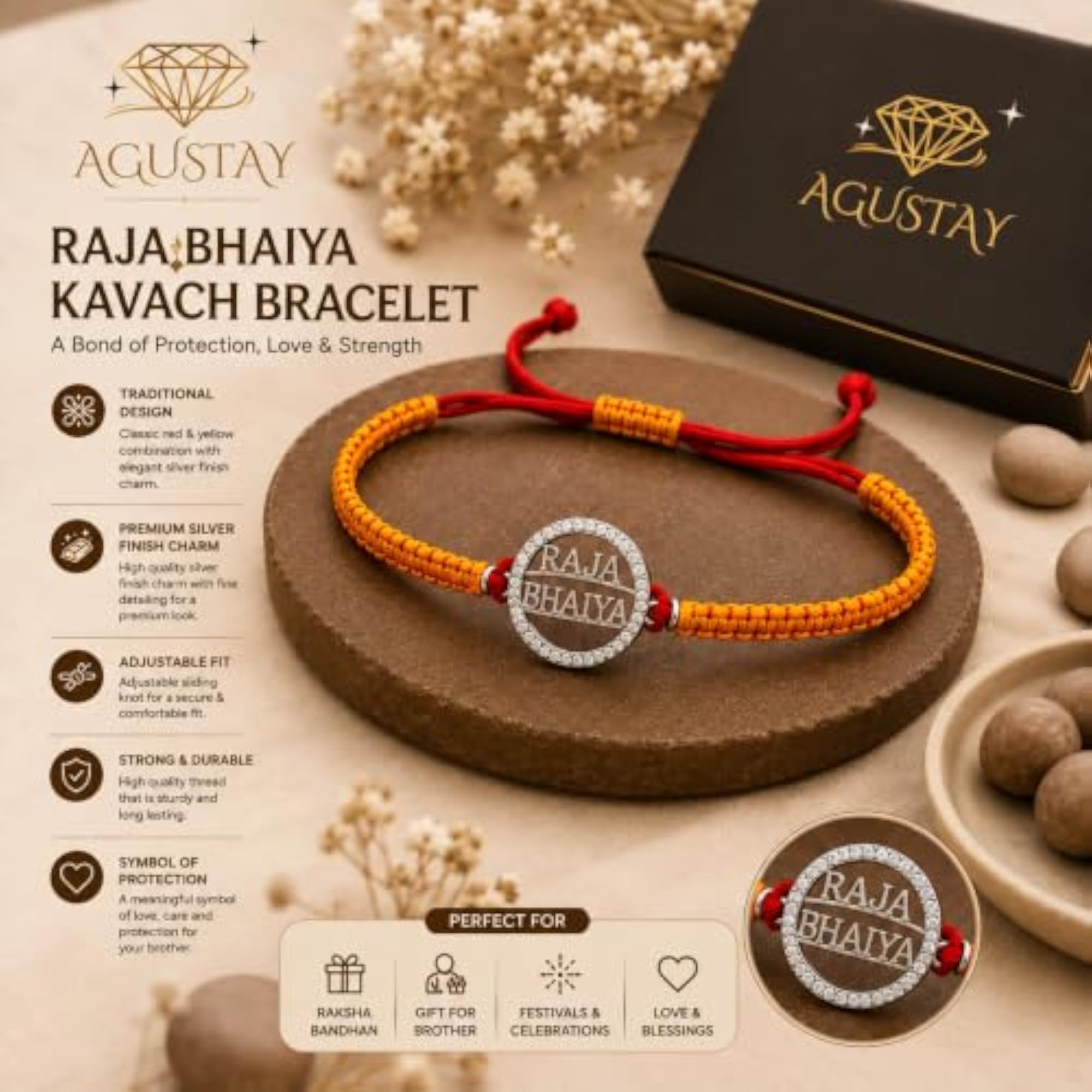 Raja Bhaiya Kavach Bracelet for Brother