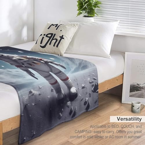 Manta de franela de astronauta 100x130 cm para sofá y cama infantil 7