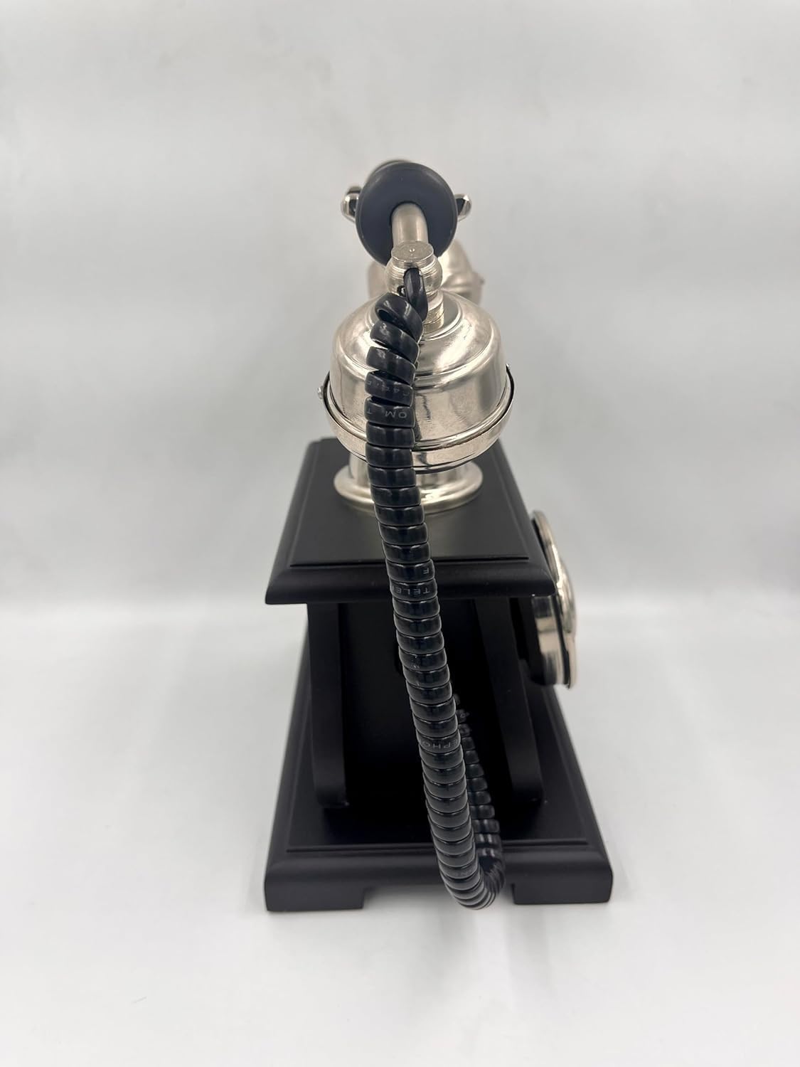 Antique Style Rotary Wooden Telephone – Brass Trimmed Non-Working Display Piece