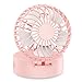 EasyAcc Mini USB Tischventilator, 3 Einstellungen, 180° Dreheinstellung für Zuhause und Büro-Rosa