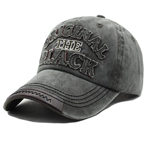 Baseballcap Original The Black Vintage Style Used Washed Look Retro Outdoor Kappe Mütze Cap Schirmmütze Basecap verstellbar (schwarz)