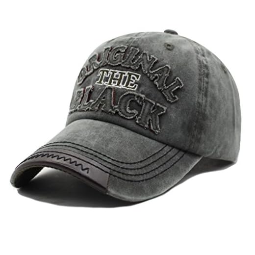 Baseballcap Original The Black Vintage Style Used Washed Look Retro Outdoor Kappe Mütze Cap Schirmmütze Basecap verstellbar (schwarz)