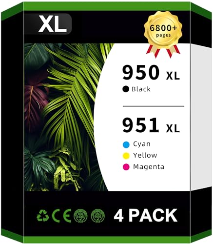 Image of 950XL 951XL Combo Pack Compatible for HP 950 951 Ink Cartridges Combo Pack Work with OfficeJet Pro 8600 8610 8620 8100 8630 8660 8640 8615, 4 Pack