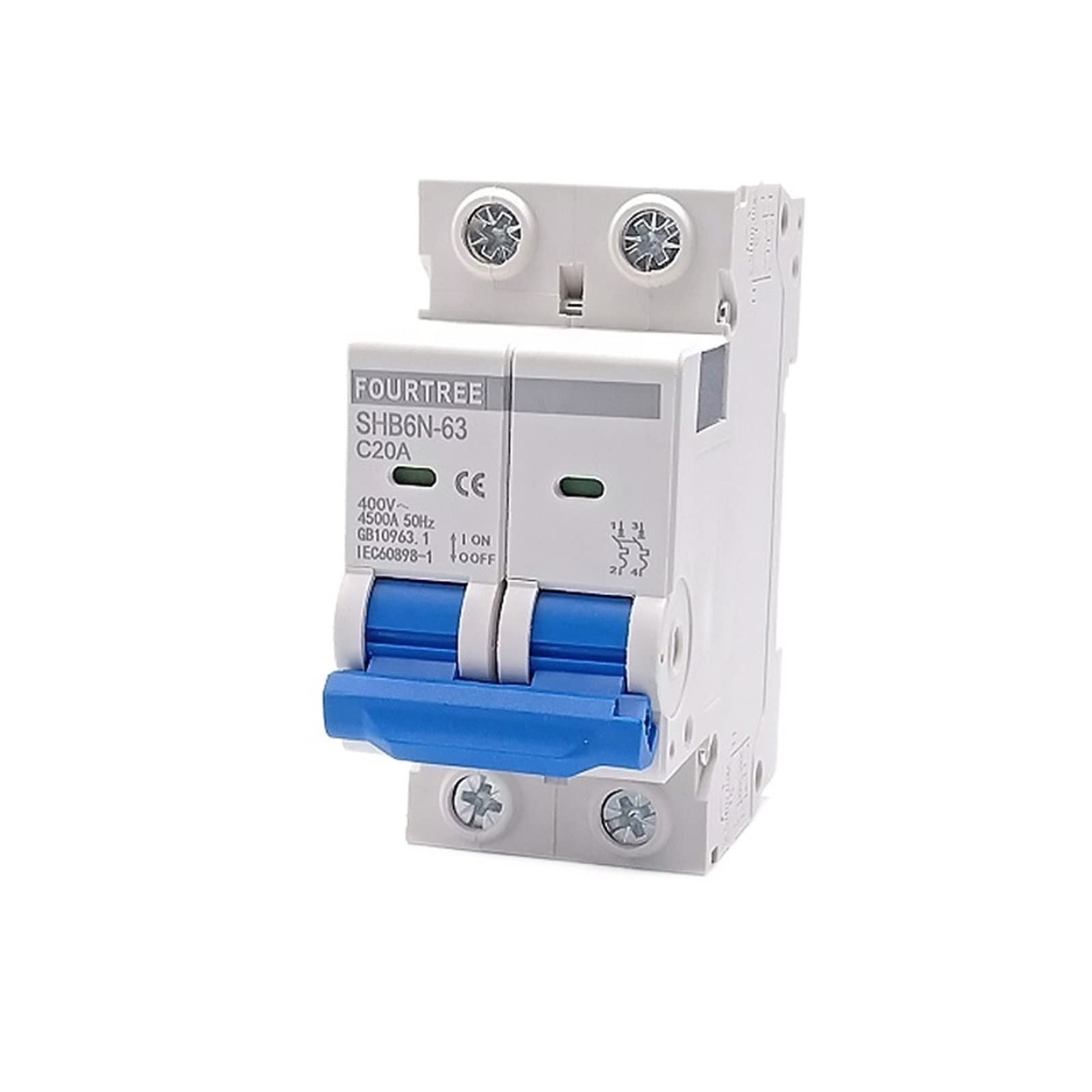 Disjoncteur miniature 2P 40A C pour la protection des circuits domestiques