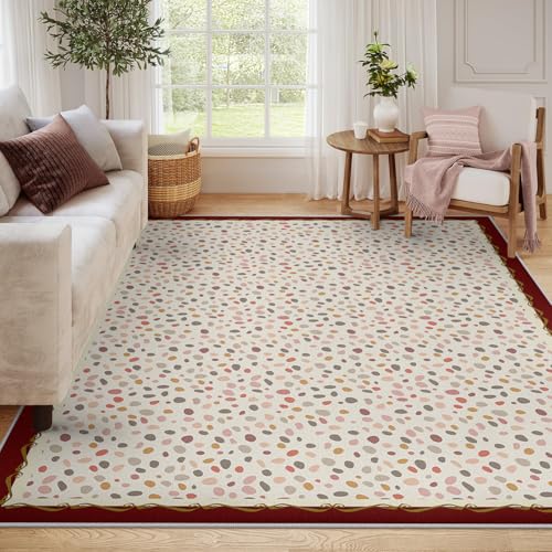 Tapis de salon abstrait imprimé pois multicolore 200x300 - 6