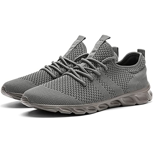 Damyuan Mens Lightweight Athletic Running Walking Gym Shoes Casual Sports Shoes Fashion Sneakers Walking Shoes Dark Grey #TOP7