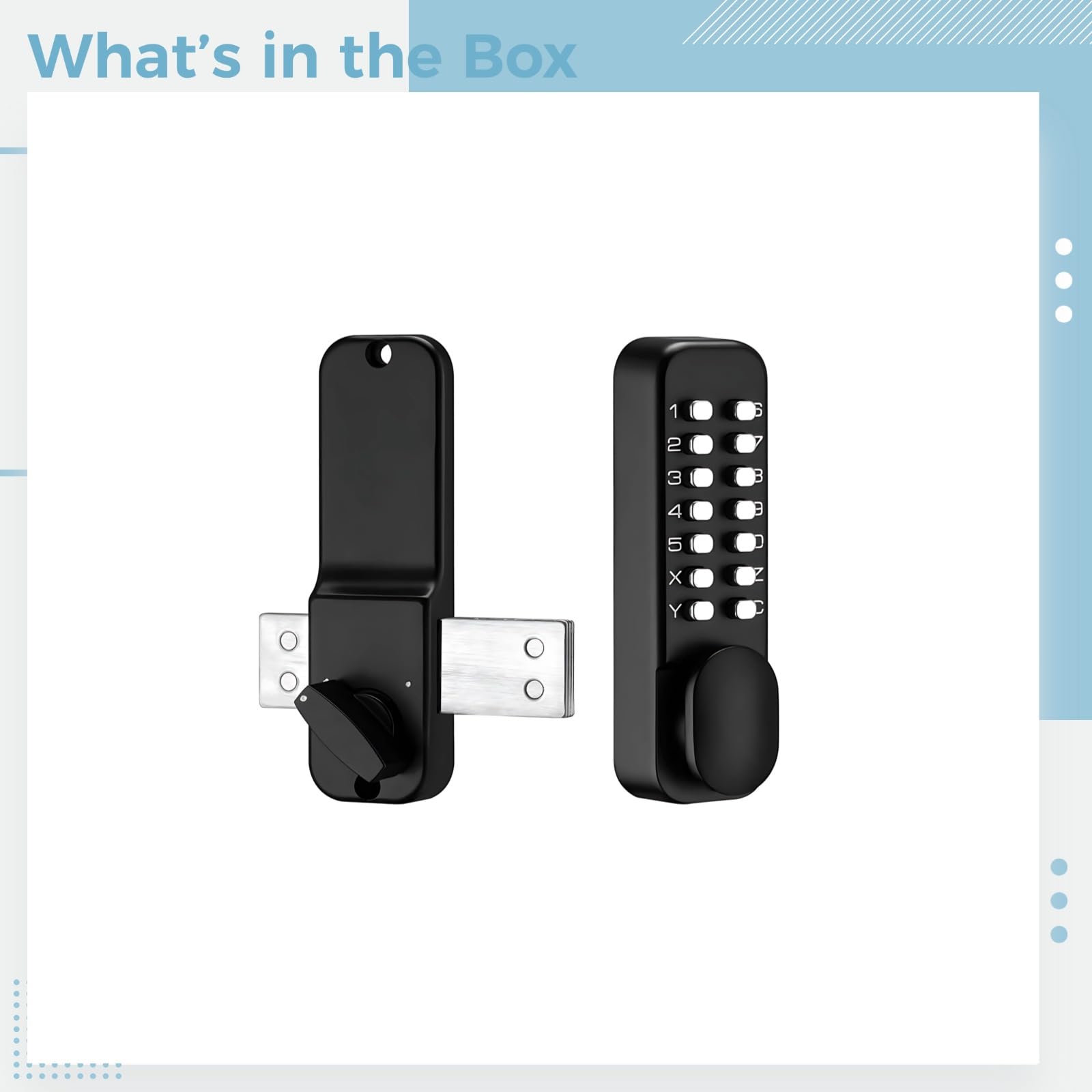 Cerradura mecánica sin llave, cerradura de código de metal resistente para puertas y villas al aire libre, cerraduras de puerta al aire libre con teclado, diseño sin batería, fácil instalación, 7.9 x
