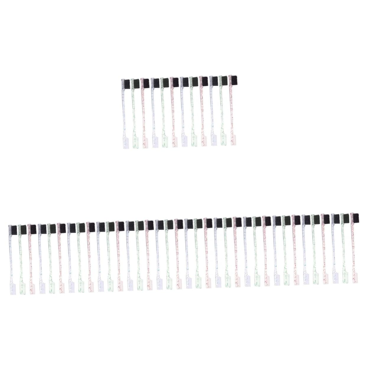 FRCOLOR 48pezzi Spazzola Doppia Estremità Per Sopracciglia Di Pennelli Per Trucco Con Pettine e Spazzola Per Definire e Modellare Le Sopracciglia Strumento Di Bellezza Per Makeup