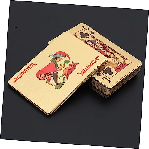 ibasenice 3 Stücke Luxus Gold Spielkarten Deck Weihnachten Themed Poker Karten Kunststoff Karten Amüsant Spiele – Bild 8