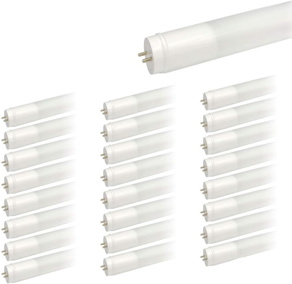 Triglow T96401-25 LED 18-Watt (32W Equivalent) 48-Inch Hybrid (Works with and Without Ballast) T8 Tube Light, 2050 lumens, Frosted 3500K Deco White, UL Listed DLC Approved, Pack of 25