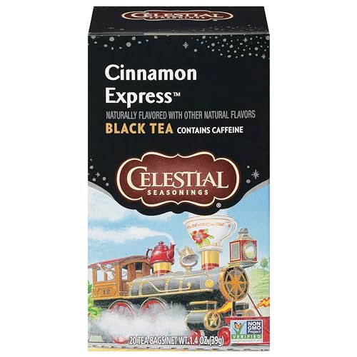 Celestial Seasonings Black Tea, Cinnamon Express, 20 Count (Pack of 6) (Packaging May Vary)