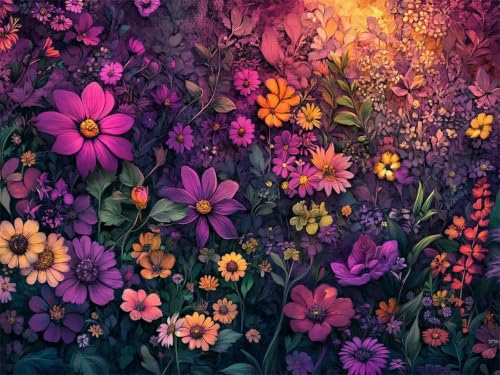Pintura de diamante 5D DIY kit completo floral retro de 40x50cm para manualidades