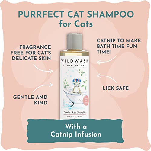 Wildwash Purrfect Cat Shampoo 250ml Duo Set- Makes Bathtime Fun Time, Adds Shine and Luminosity to Dull Hair, Natural - Image 2