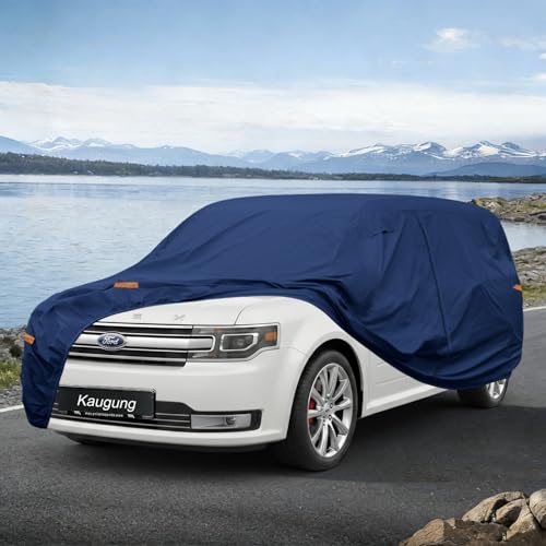Image of Kaugung Custom Fit SUV Car Cover for Ford Flex (2008-2019), Heavy Duty Waterproof All Weather Outdoor Protection, Breathable Full Exterior Cover with Vent, Rain Sun Snow UV Proof