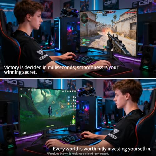 Image of 27 Inch Curved Gaming Computer Monitor 2K QHD(2560x1440) 180Hz Monitor,1ms 1800R Display, FreeSync, 4000:1 Contrast Ratio,100% sRGB, HDMI 2.0 & DisplayPort 1.4 VESA Mount(G27X Flex Pro)