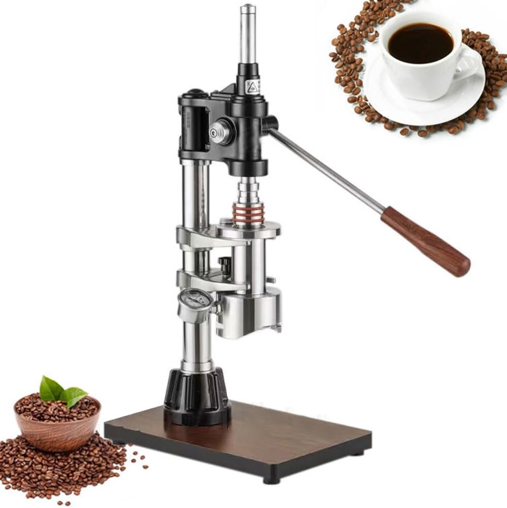 Macchina per caffè espresso manuale, macchina da caffè portatile, 16 bar, a leva, per uso domestico e ufficio, struttura in acciaio inossidabile resistente
