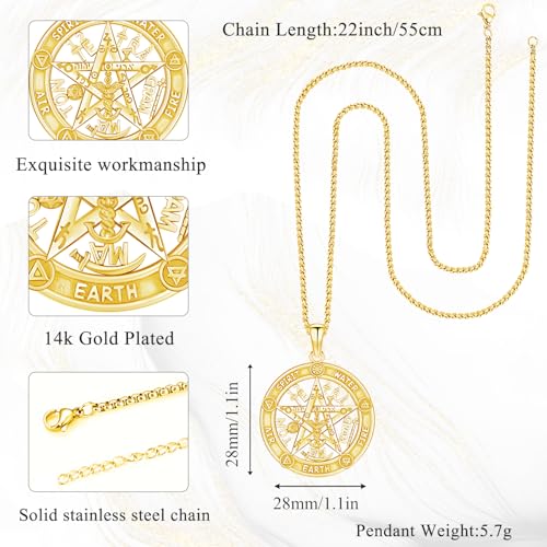 Aniu Tetragrammaton/Pentagram/Triple Moon Goddess Necklace for Men Women 925 Sterling Silver Witch Knot Pentacle Pendant Pagan Wiccan Amulet Energy Gifts Jewelry2