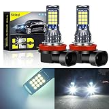 Sidaqi 2 x H8/H11 Ampoule de brouillard à LED haute luminosité 24 lampe blanc Remplacer feux de antibrouillard LED de voiture 12V