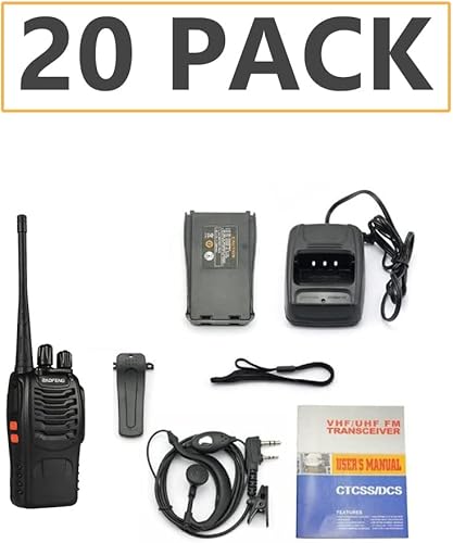 Miniatura 5 de BAOFENG BF-888S Walkie Talkie - Paquete de 20 walkie talkies para equipo, escuela de negocios, radio de mano recargable de largo alcance (con