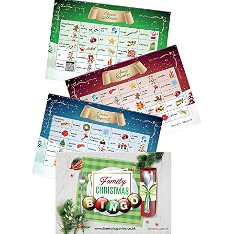 Christmas Bingo Cards Game - 20 A6 Postcard Size Christmas Bingo Game Cards With Images For Kids! - Xmas Stocking Fillers Or Christmas Eve Box Presents Ideas Family & Adult Festive Christmas Games Cover