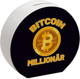 Bitcoin Millionär Spardose mit schwarzem Hintergrund und Kryptowährung EIN dekoratives Sparschwein für Trading-Experten Kryptowährung Sparbüchse Investieren sparen