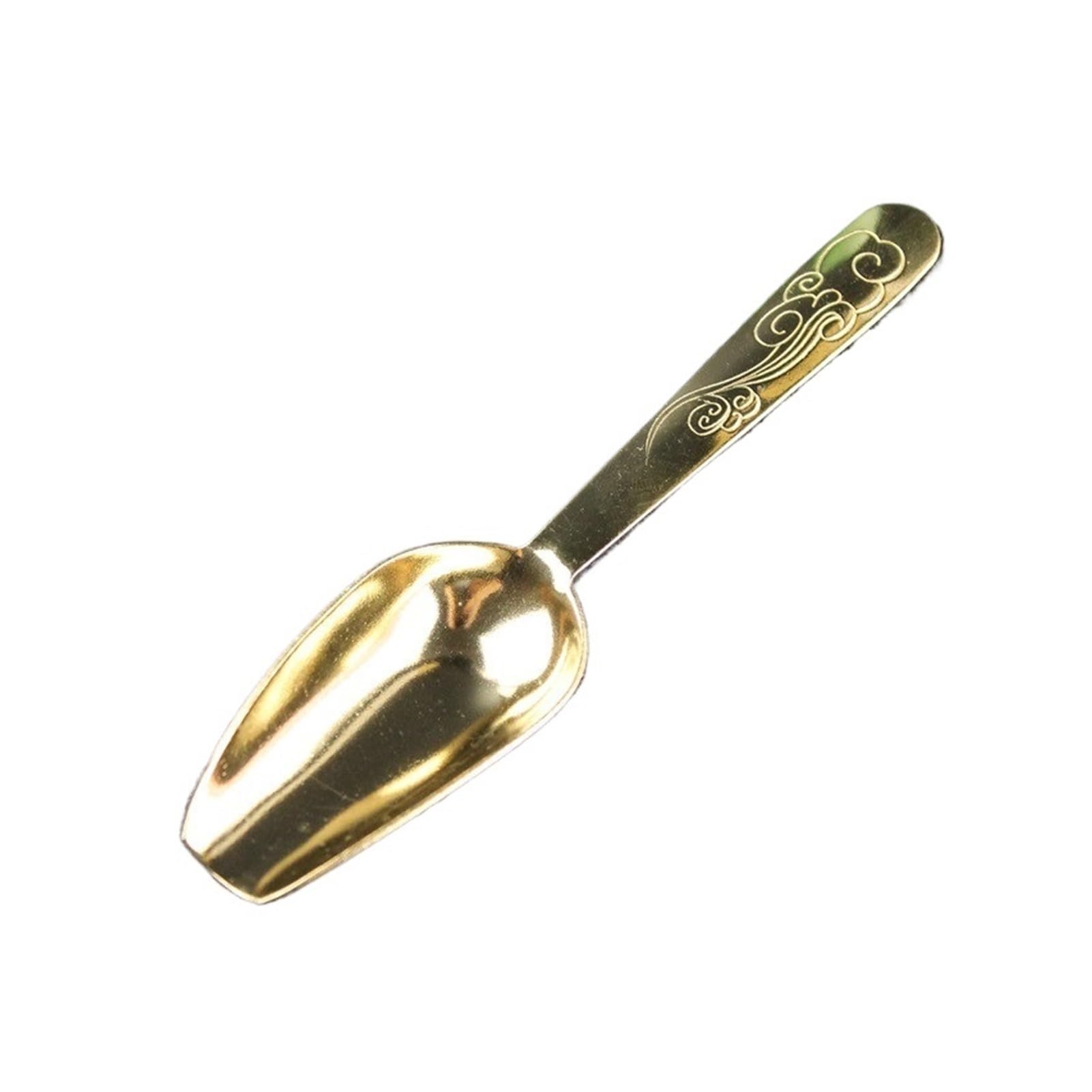Huolimxun Creative Tea Spoon Shovel Brass Copper Auspicious Cloud Ruyi Tableware Coffee Spoon Tea Pet Tea Ceremony Ice Cream