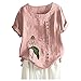 SCBFDI Tank Top pour Femme Grande Taille à Motifs Tops Travail Ete Col en V Profond Débardeur Femme Mince Ample Frais Kawaii Bouton-Pression Manche Courte