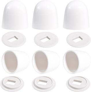 6 Packs Universal Toilet Bolt Caps, 1.44" White Round Push-On Toilet Bowl Bolt Covers