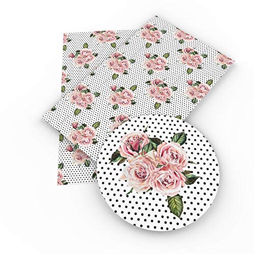 8X13 Inch Leather Roses Flowers For Sewing Garments- Flower Leather Sheets For Jewelry Making- Synthetic Leather Sheets For Bows- Colorful Faux Leather Fabric Synthetic Leather Sheets (Style 7) #TOP2