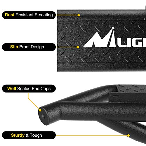Image of Nilight Running Boards for 2007-2018 Wrangler JK & Unlimited 4 Door, Upgraded Dual Girder System Side Step Slip-Proof Textured Black Heavy Duty Truck Nerf Bars,(No 2 DR & No JL)
