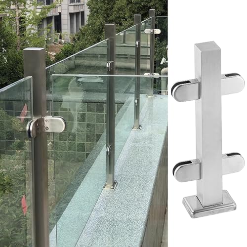 Poteau support de 105cm pour fixer un panneau de verre sans perçage complexe