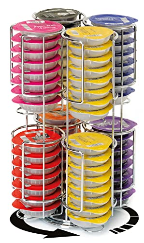 COBB INDUSTRIES® - Maximus CH0018 - Porte Capsules Distributeur Présentoir Rotatif pour 64 Capsules Tassimo Acier chromé
