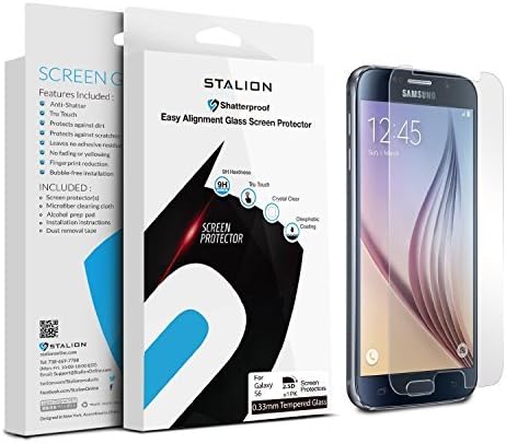 Samsung Galaxy S6 Screen Protector: Stalion® Shield Tempered Liquid Glass Shatter-Proof Armor Guard [Retail Packaging](1-Pack)
